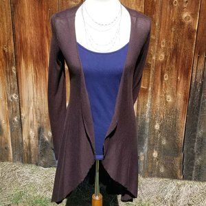 BCBGMaxAzria Bamboo Open Front Duster Brown EUC